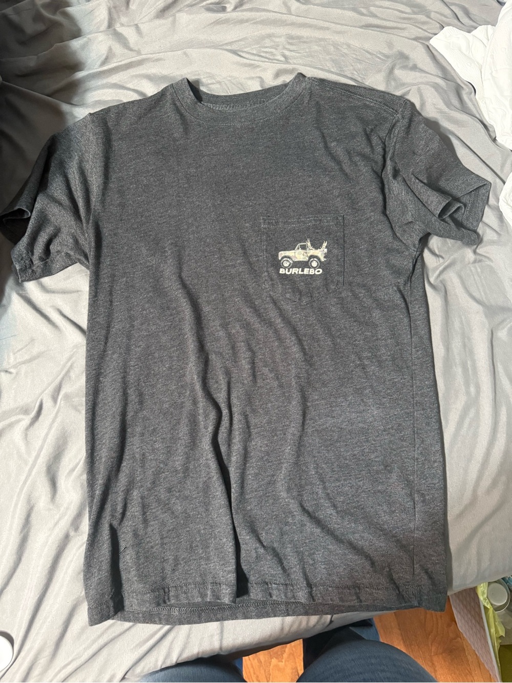BURLEBO Dark Gray Short Sleeve Pocket Tee with Jeep Graphic